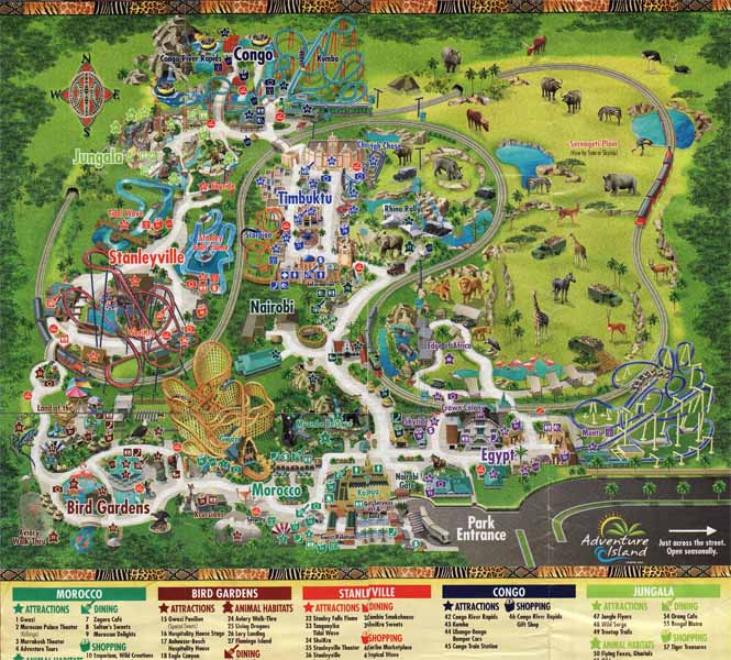 Busch Gardens Tampa 2008 Park Map