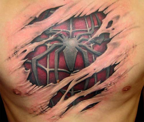 coolspidermanchesttattoojpg Viewed 107816 times