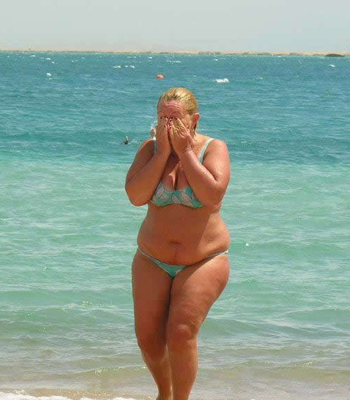 woman beach Fat at