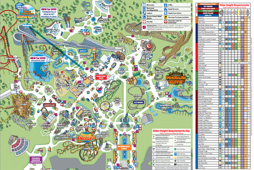 Kings Dominion Height Chart 2017