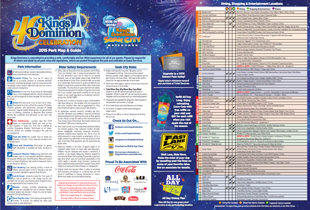 Kings Dominion Height Chart 2017