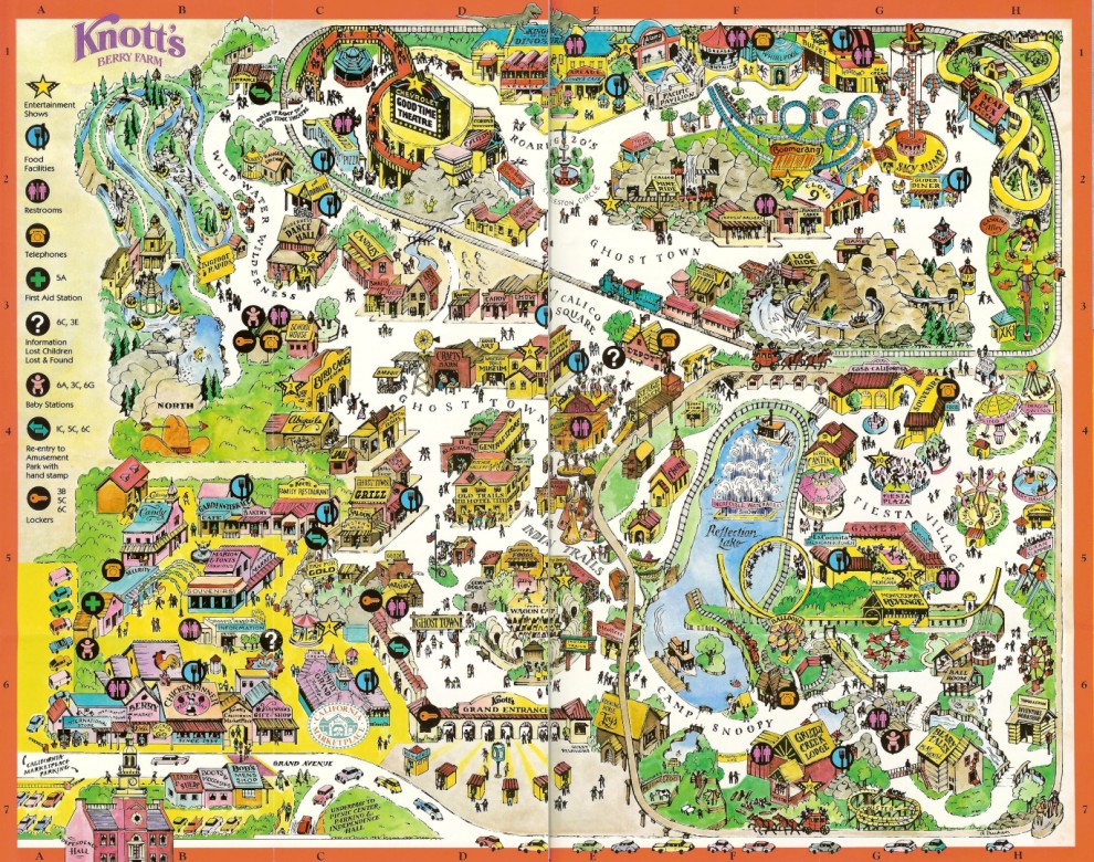 knotts berry farm map of park. 1996 Park Map - Page 1