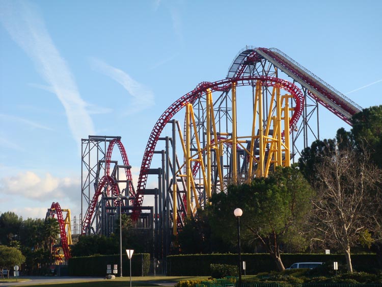 six flags magic mountain park map 2009. From outside the park you can