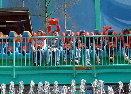 knotts berry farm rides xcelerator. Dan and Derek ride Riptide.