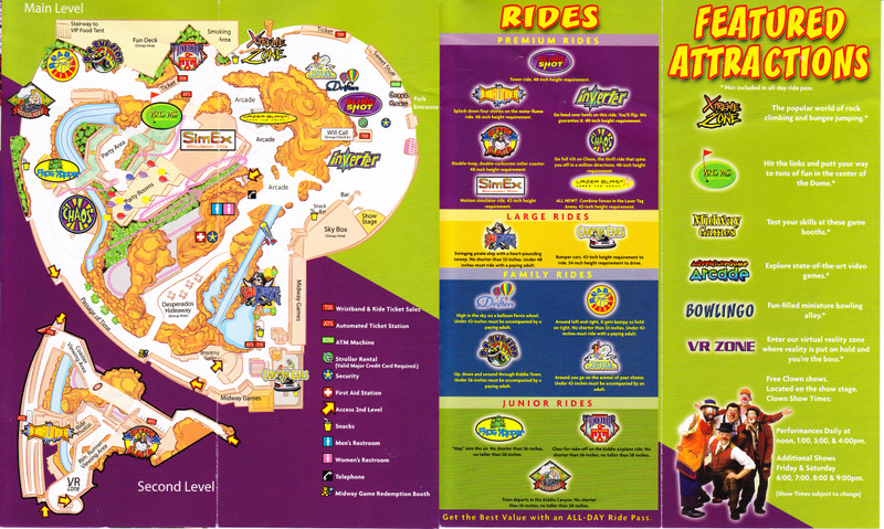 Adventuredome Circus Circus Hotel Casino 2004 Park Map