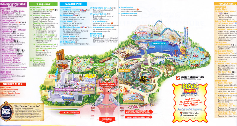 disneyland california adventure park map. 2007 Park Map - Page 1