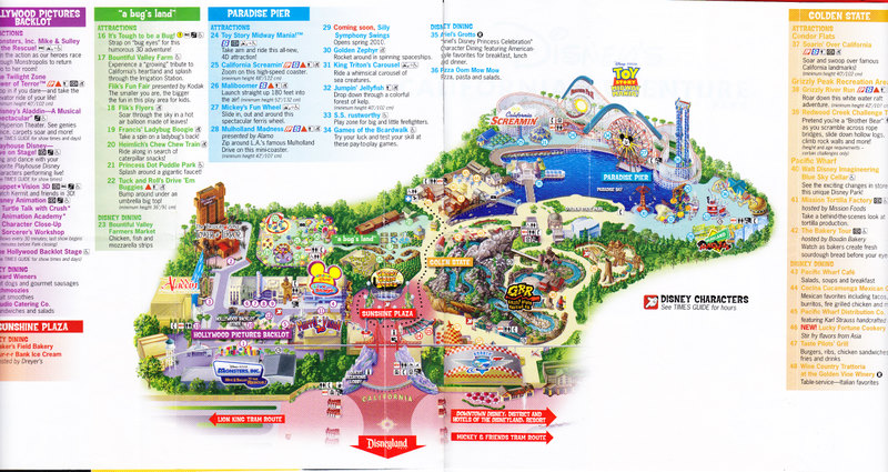 disneyland california map of park. 2009 Park Map - Page 1