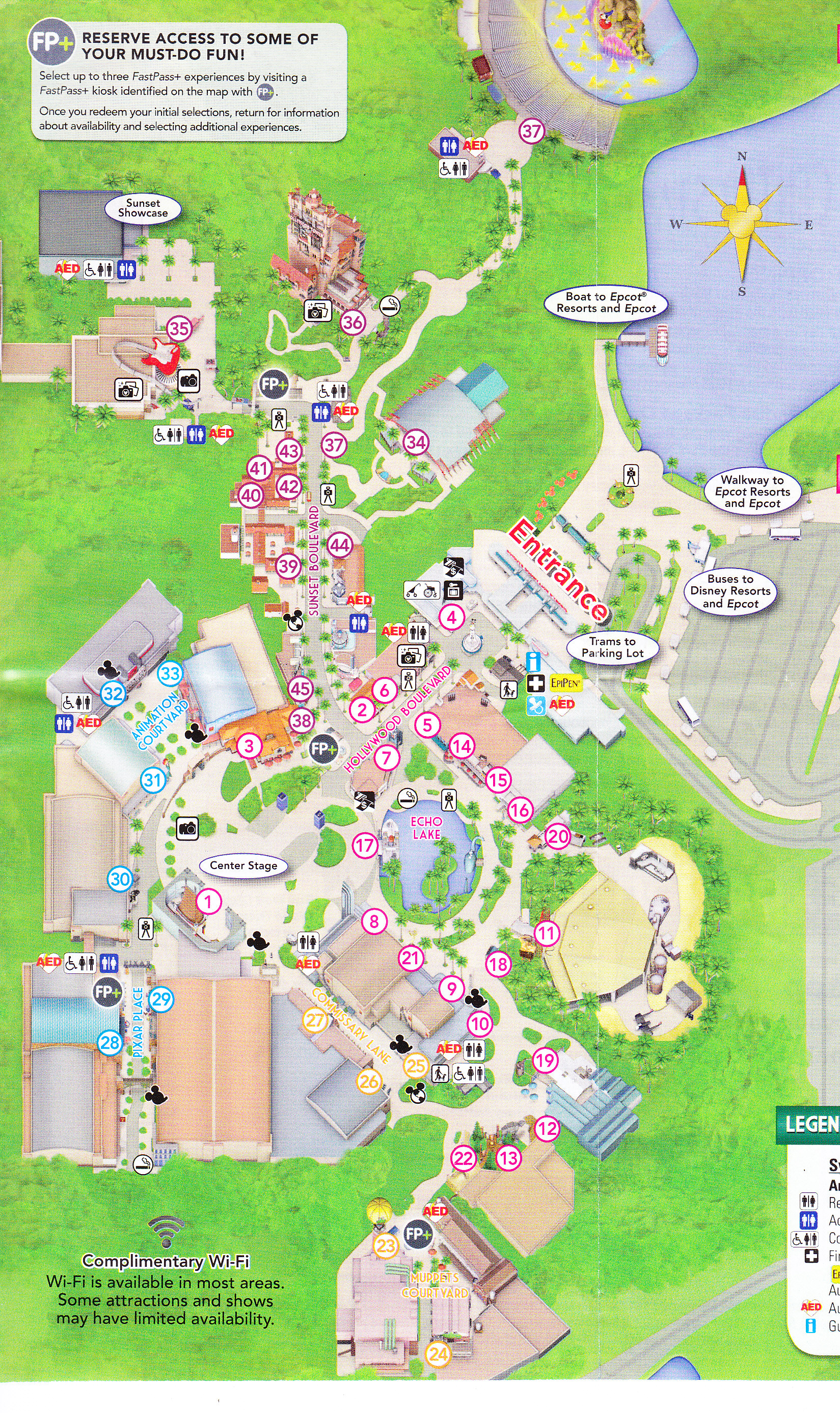 Disney&rsquo;s Hollywood Studios at Walt Disney World - 2016 Park Map