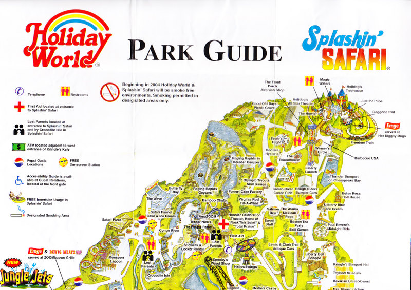 holiday world map. Holiday World - 2004 Park Map