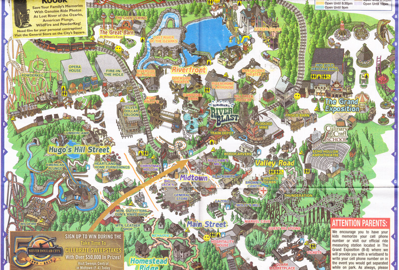 Silver Dollar City 2010 Park Map