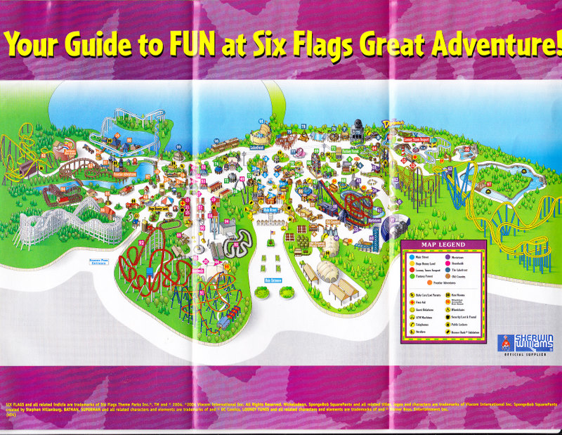 six flags great adventure 2011 park map. Six Flags Great Adventure Map