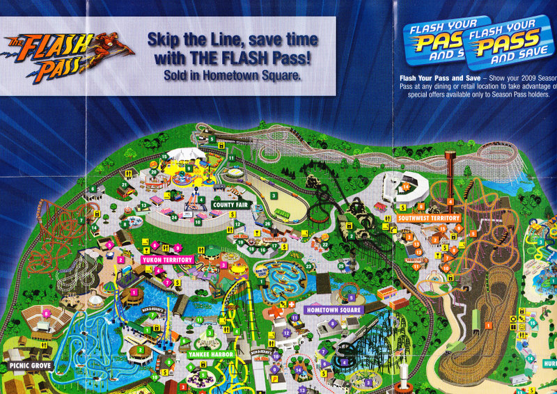 six flags magic mountain park map 2009. Six Flags Great America - 2009