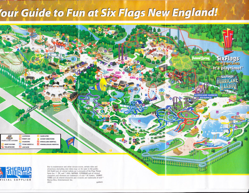 six flags new england park map. Six Flags New England - 2005