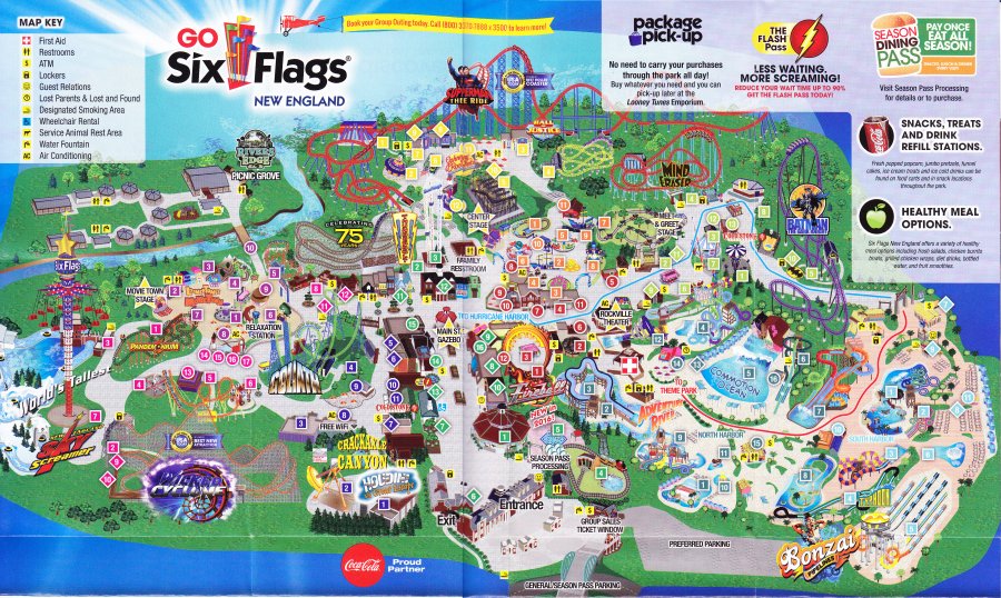 Six Flags New England 2016 Park Map Six Flags New England 2016 Park Map