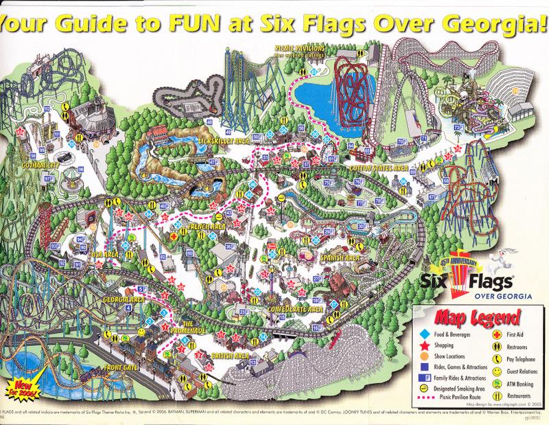 Six Flags Over 2006 Park Map
