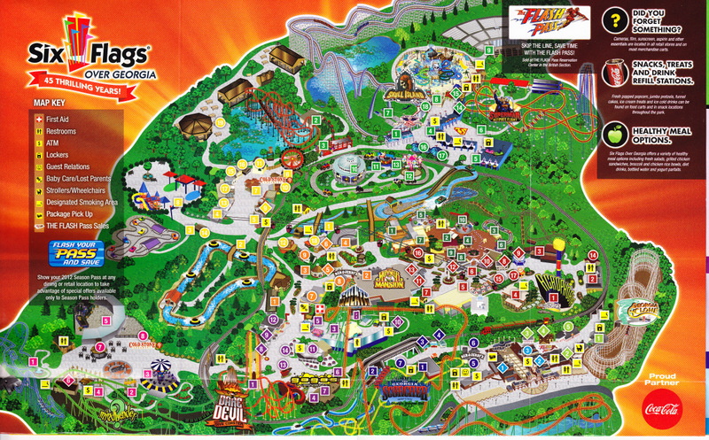 Six Flags Over 2012 Park Map