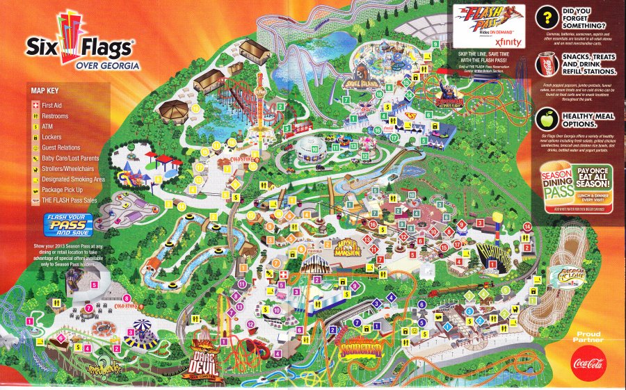Six Flags Over 2013 Park Map
