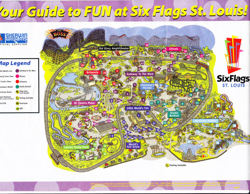 Six Flags St. Louis - 2005 Park Map