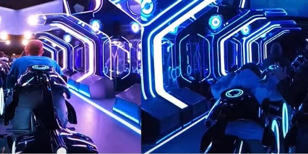 Side-by-Side POV Videos of Tron: Lightcycle Run!