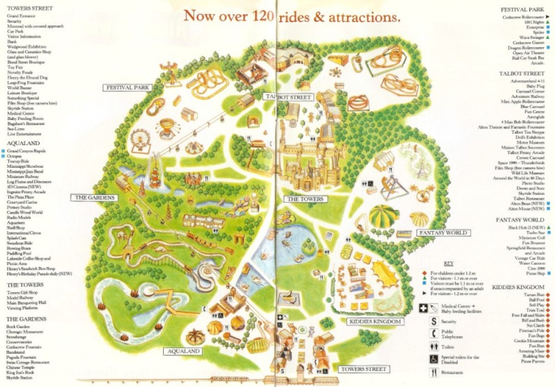 Alton Towers Theme Park Map