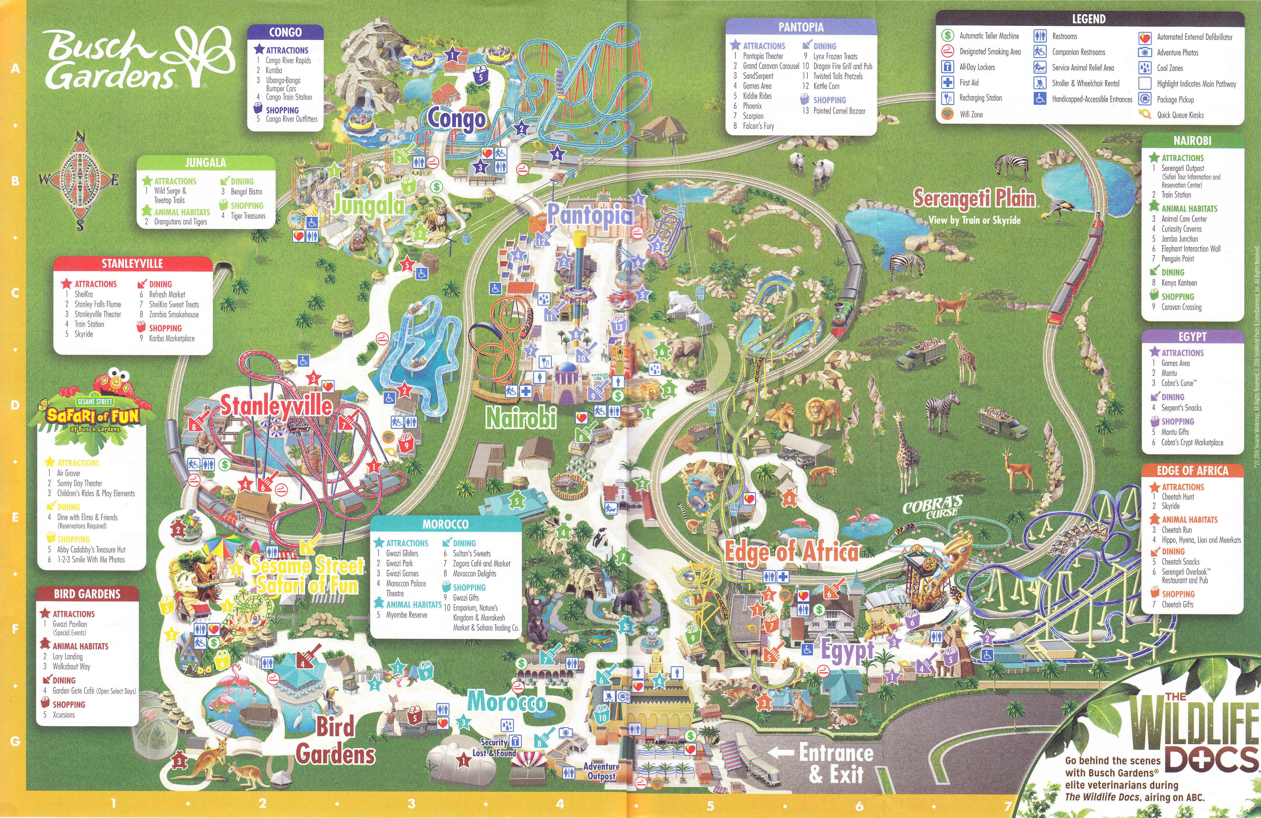 Busch Gardens Tampa 2016 Park Map