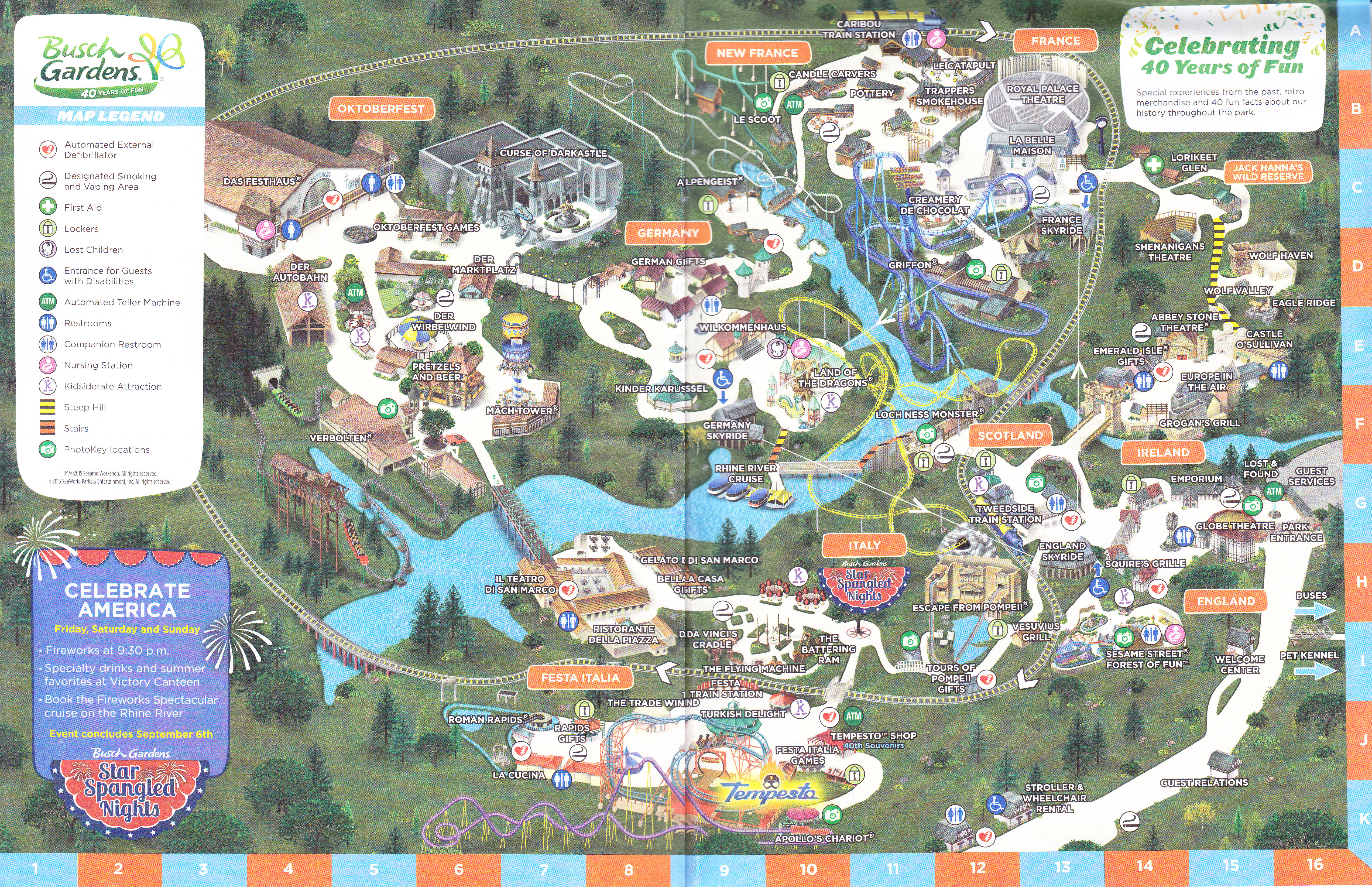 Busch Gardens Williamsburg 2015 Park Map