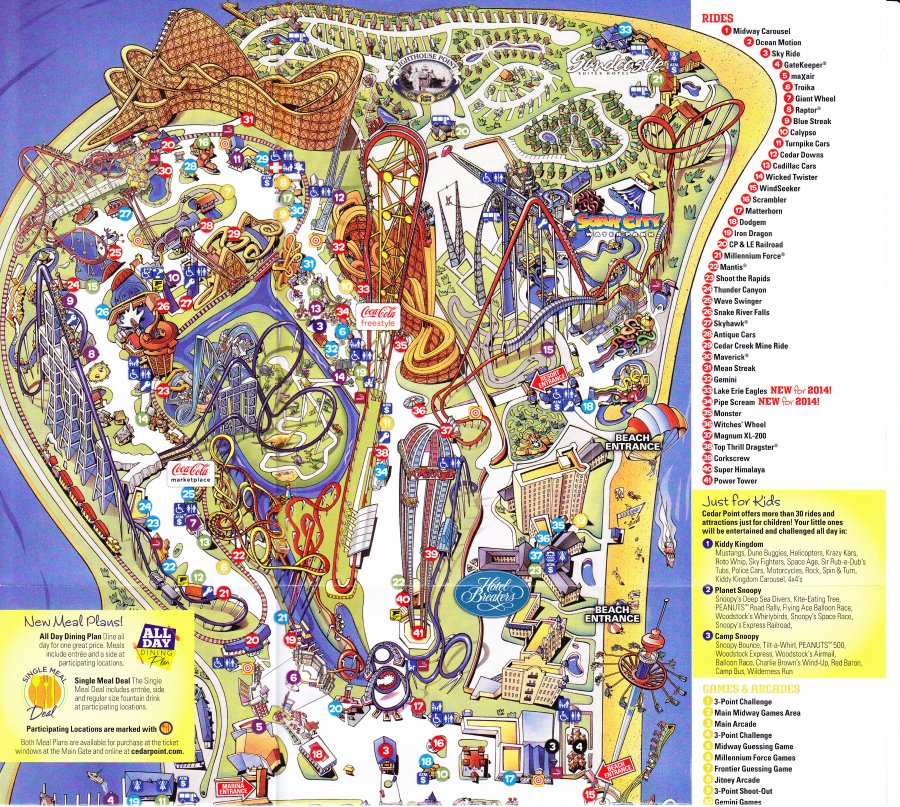 Cedar Point Park Map Printable