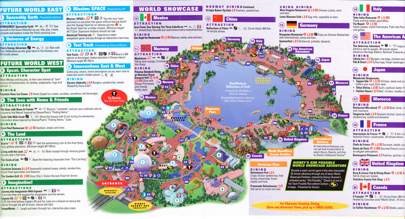 epcot at walt disney world 2010 park map