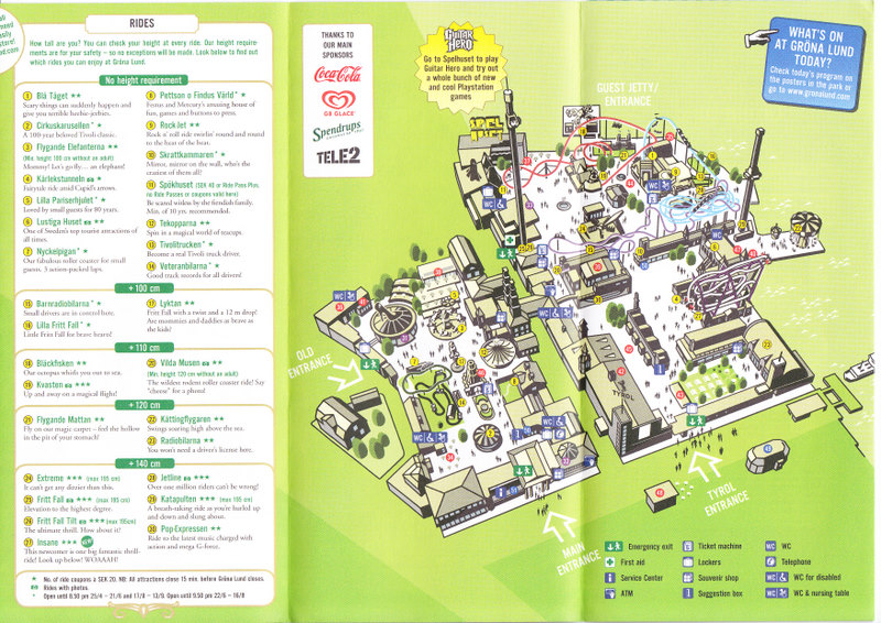 Grona Lund - 2009 Park Map