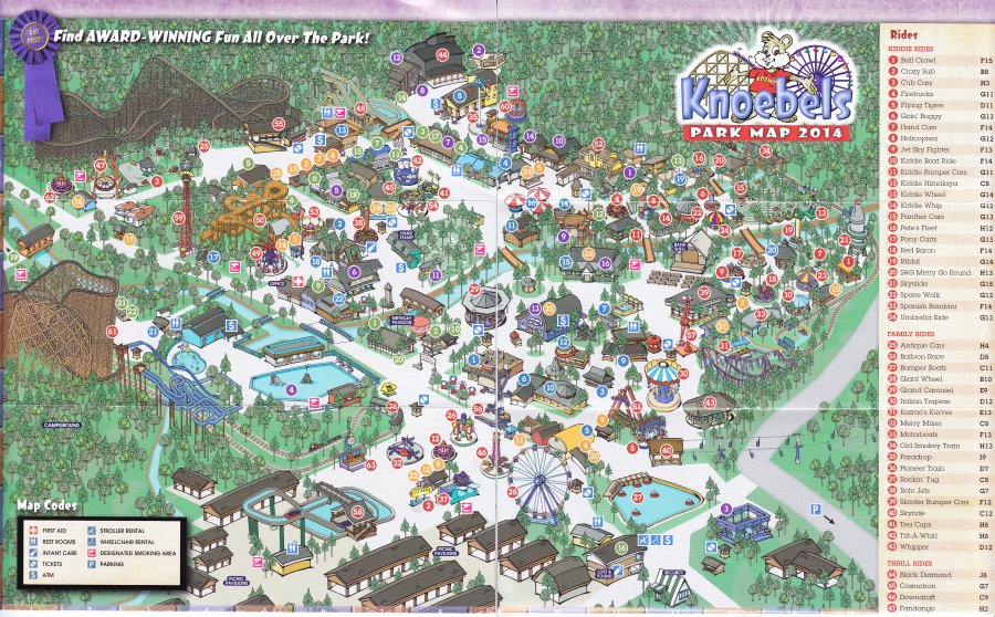 Knoebels Amusement Park & Resort 2014 Park Map