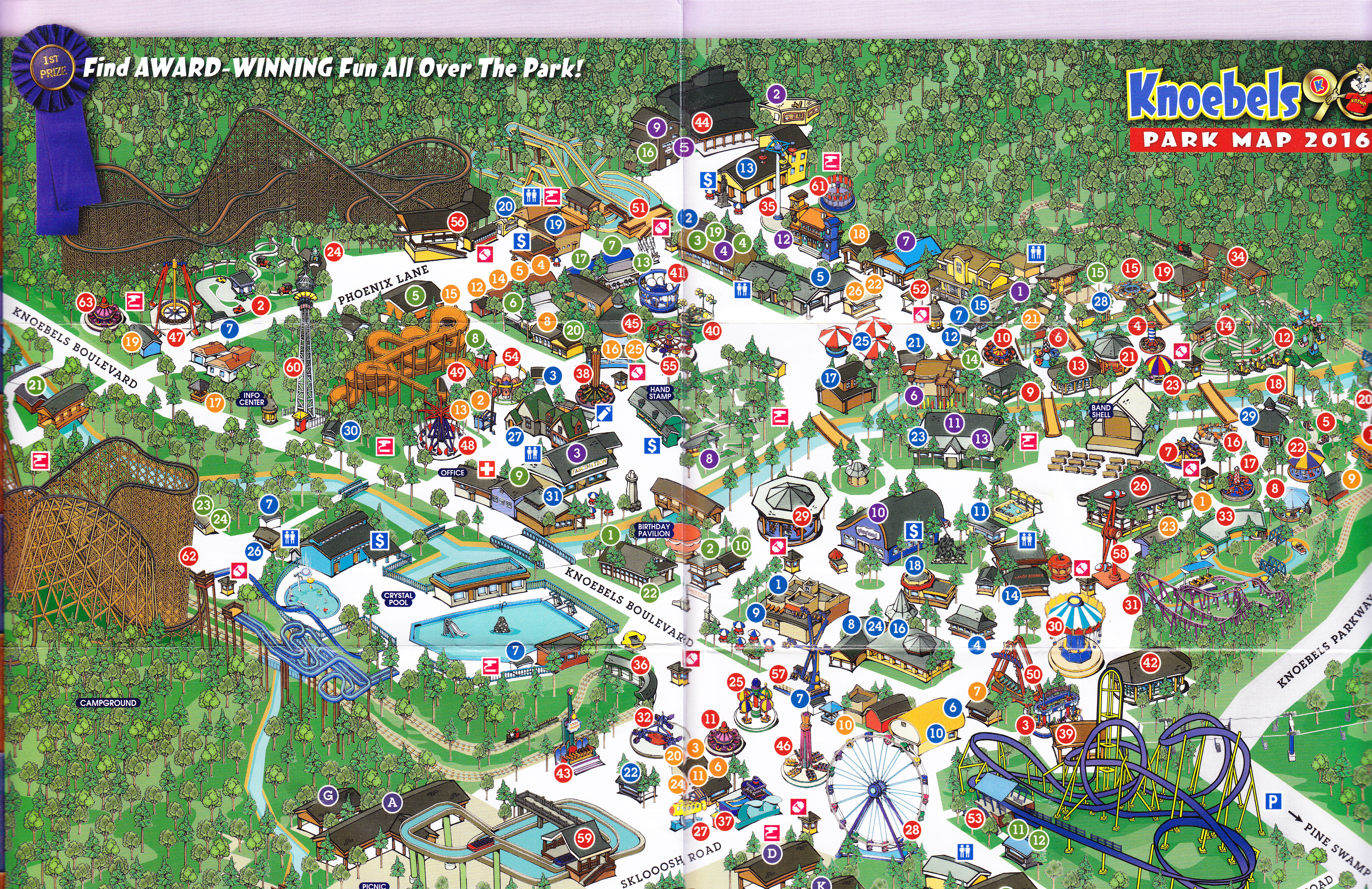 Knoebels Amusement Park Resort 2016 Park Map