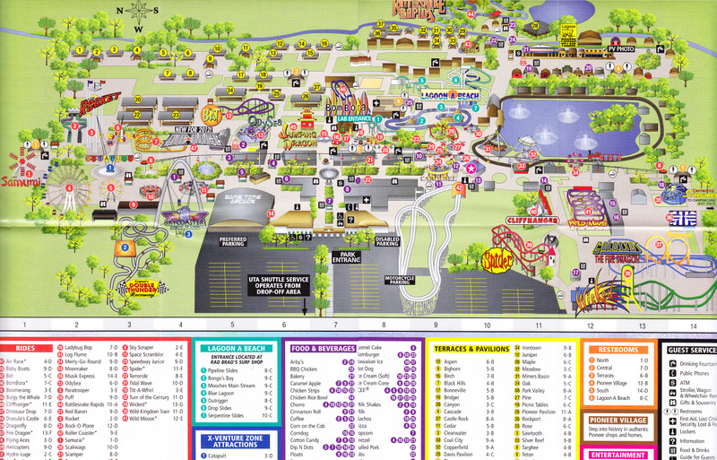 Lagoon Theme Park Map