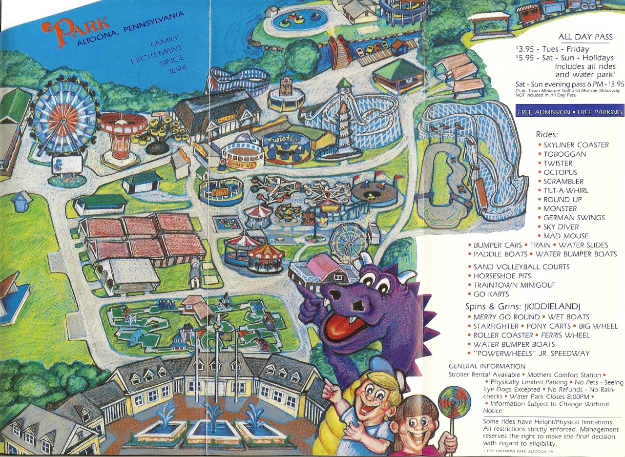 Lakemont Park 1992 Park Brochure