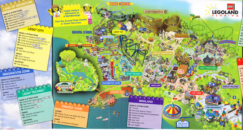 Legoland Florida - 2011 Park Map