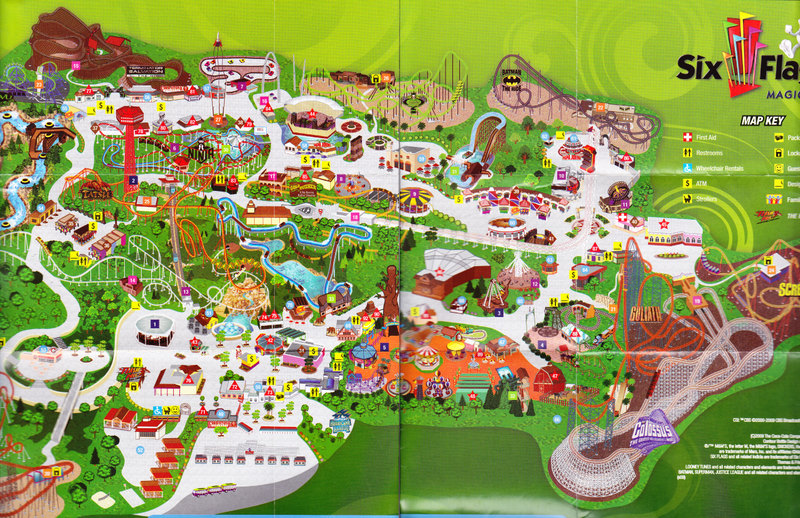 Six Flags Magic Mountain Roller Coasters, Rides, Map