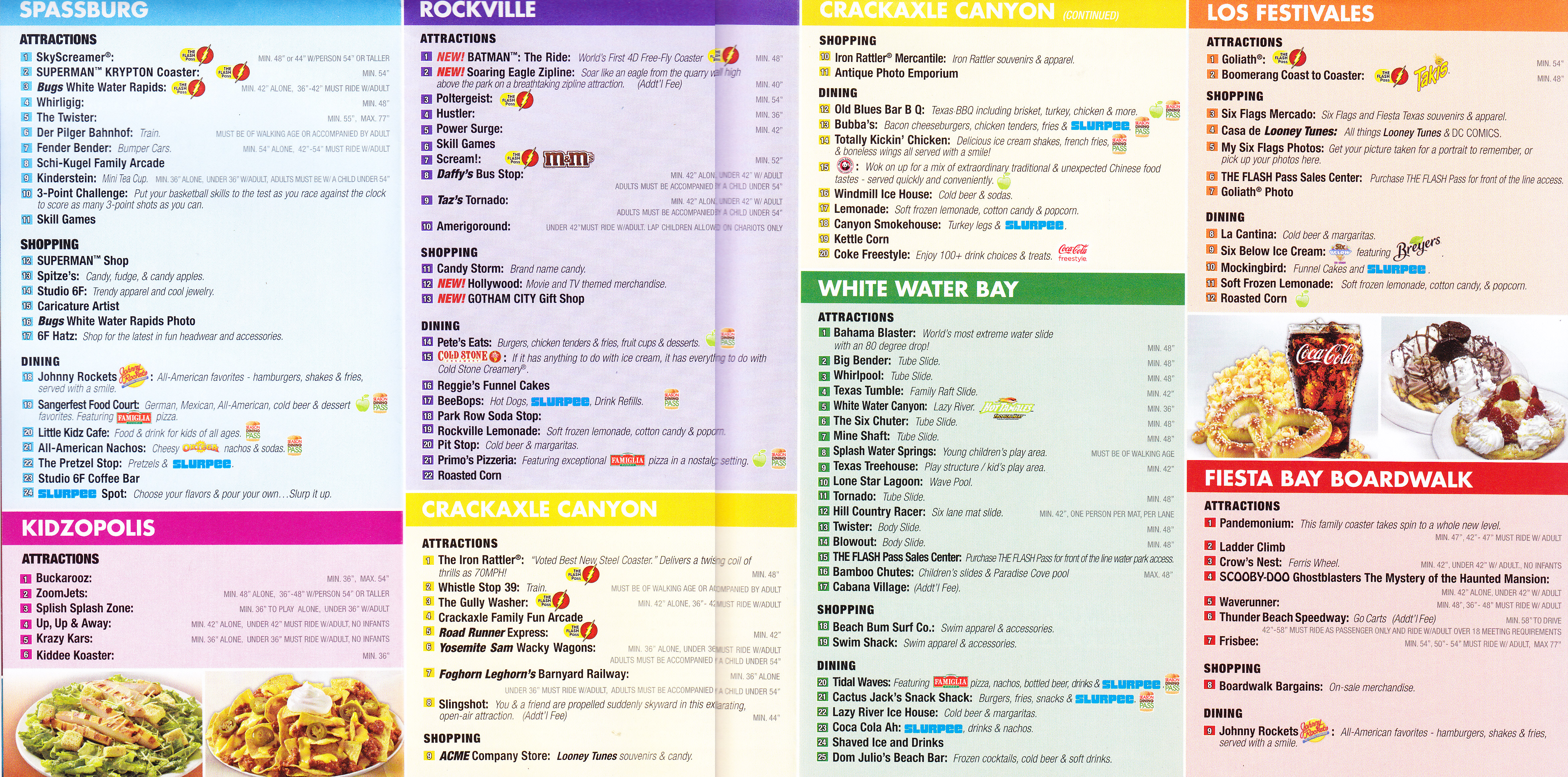 Six Flags Fiesta Texas 2015 Park Map