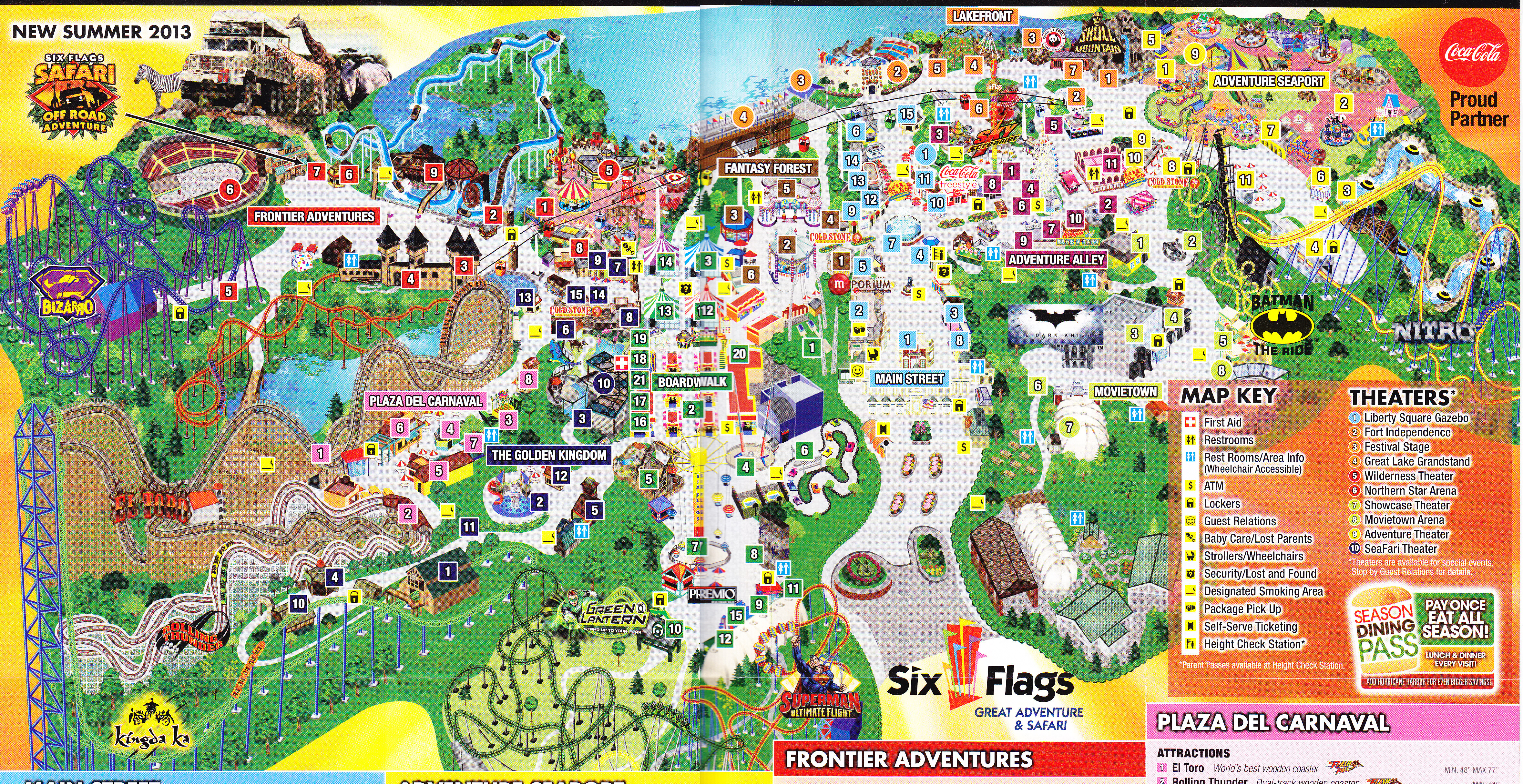 six flags jackson nj map Six Flags Great Adventure 2013 Park Map six flags jackson nj map