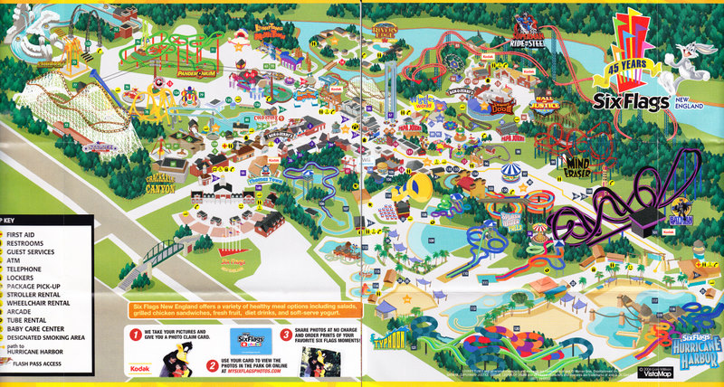 Six Flags New England 2007 Park Map