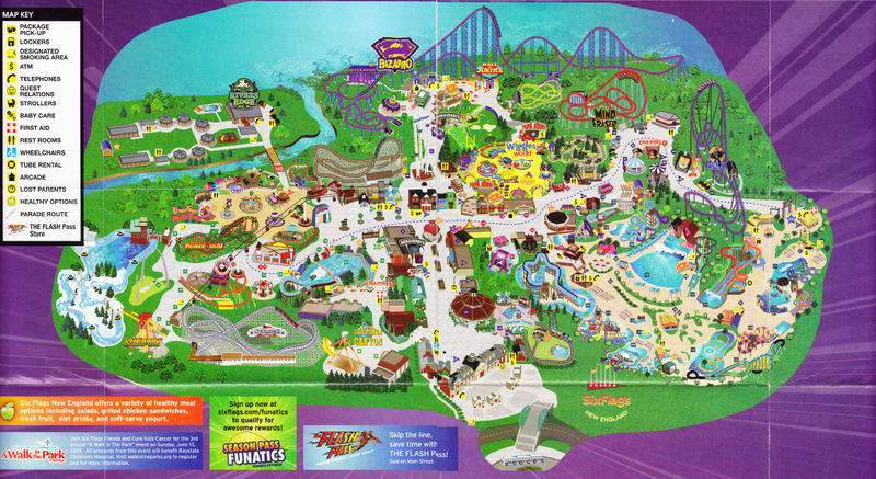 Six Flags New England 2010 Park Map