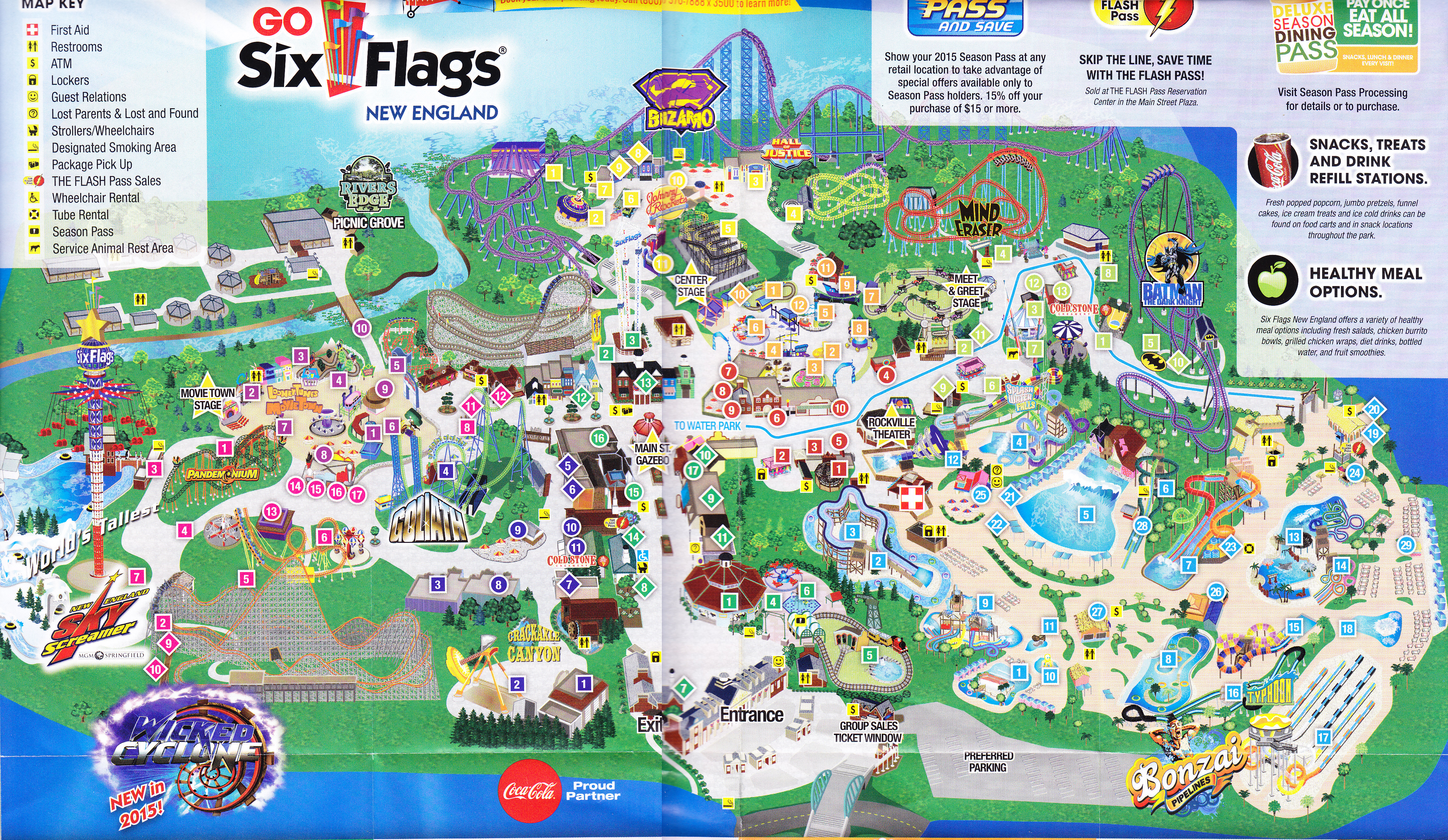 six flags map 2022