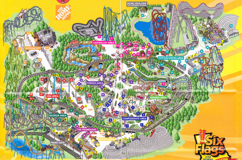 six flags georgia map Six Flags Over Georgia 2007 Park Map six flags georgia map