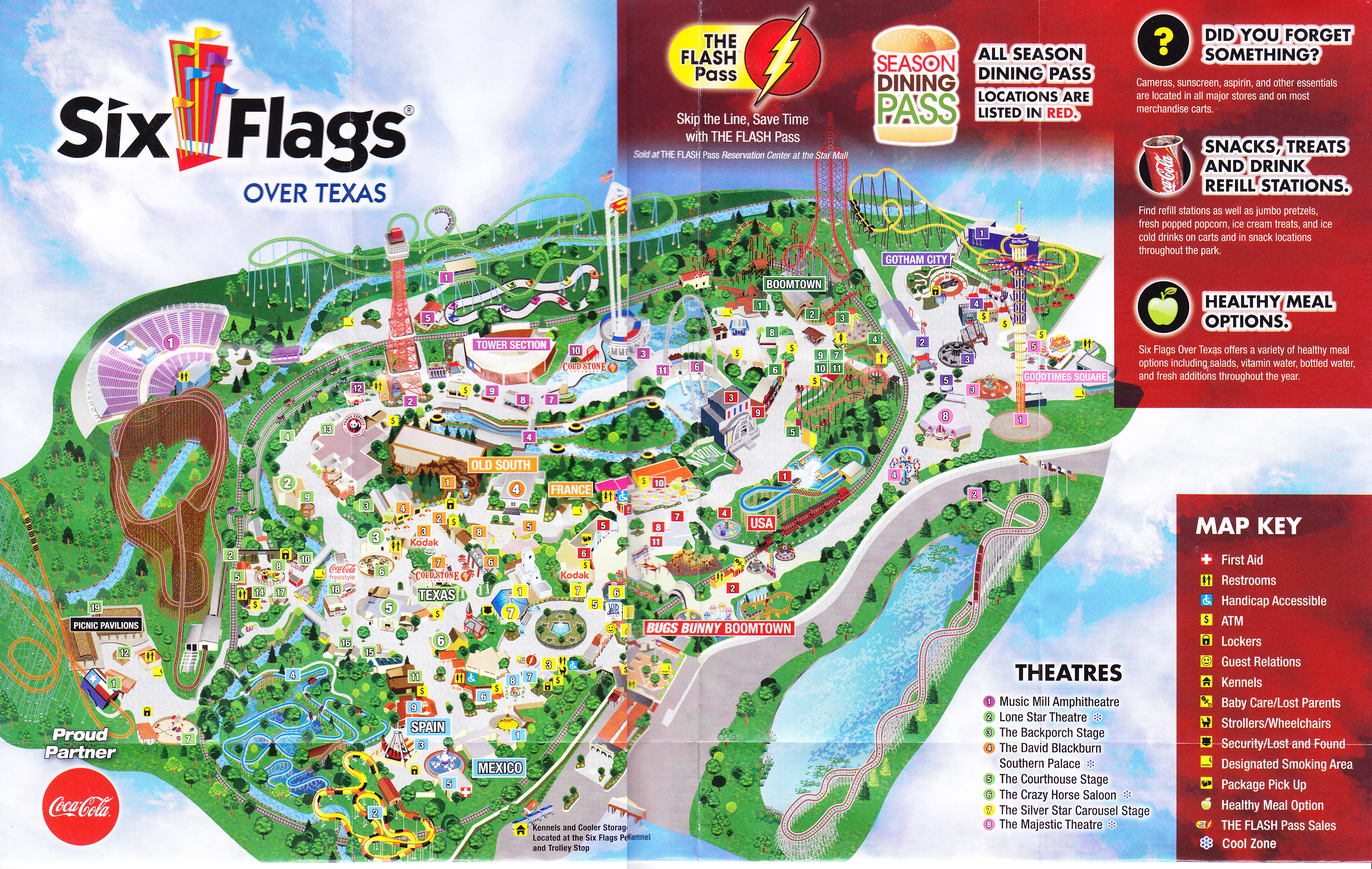 Six Flags Over Texas 2015 Park Map