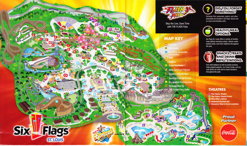 Six Flags St Louis 2012 Park Map