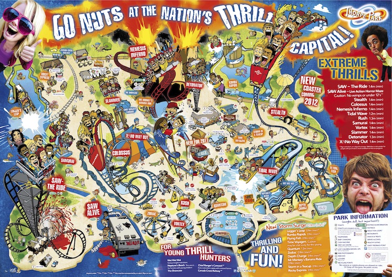 Thorpe Park Theme Park Map 2010 