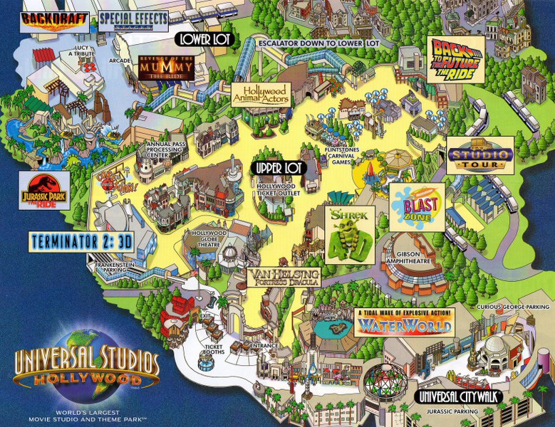 Printable Universal Studios Hollywood Map Printable Blank World