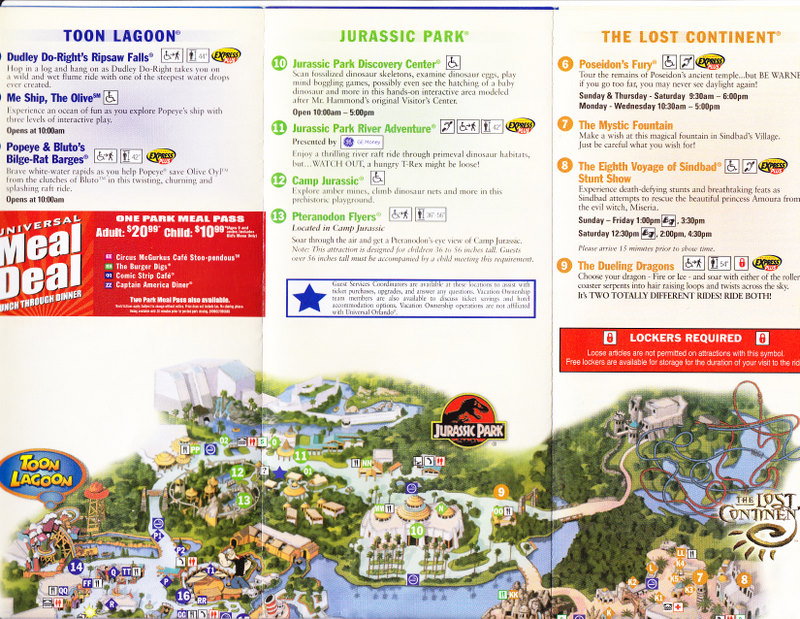 Islands Of Adventure - Attraction information and Park Map