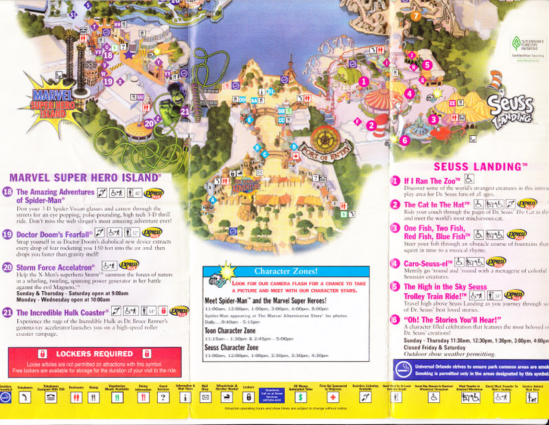 2019 Universal Studios Orlando Map and Islands of Adventure Map 