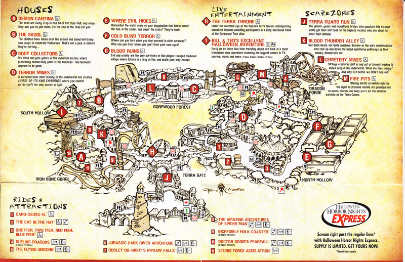 Universal Studios Orlando - 2005 Park Map (HHN)