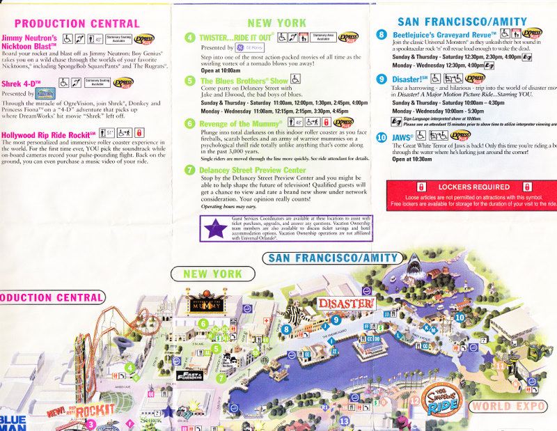 Universal Studios Orlando - 2009 Park Map