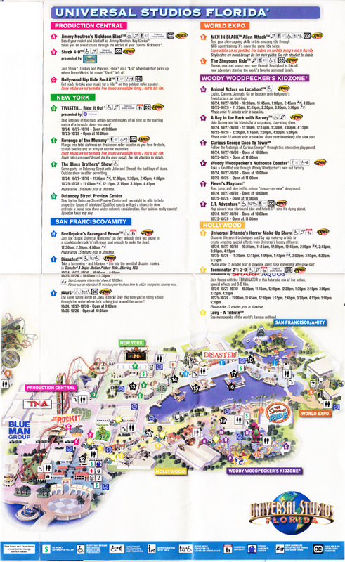 2010 2-Park Universal Orlando Map